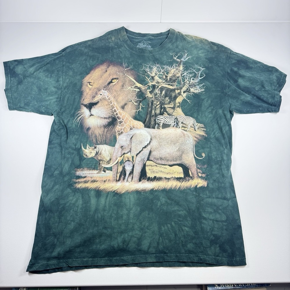 The Mountain African Safari Animals Lion Elephant XXL Tie Dye T Shirt